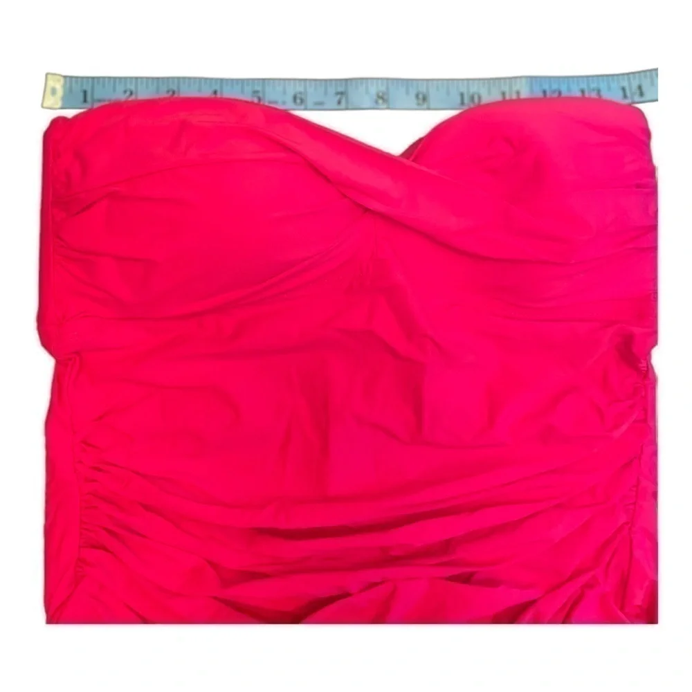 Athena Women's Solid Twist Bandeau One-Piece In Rose